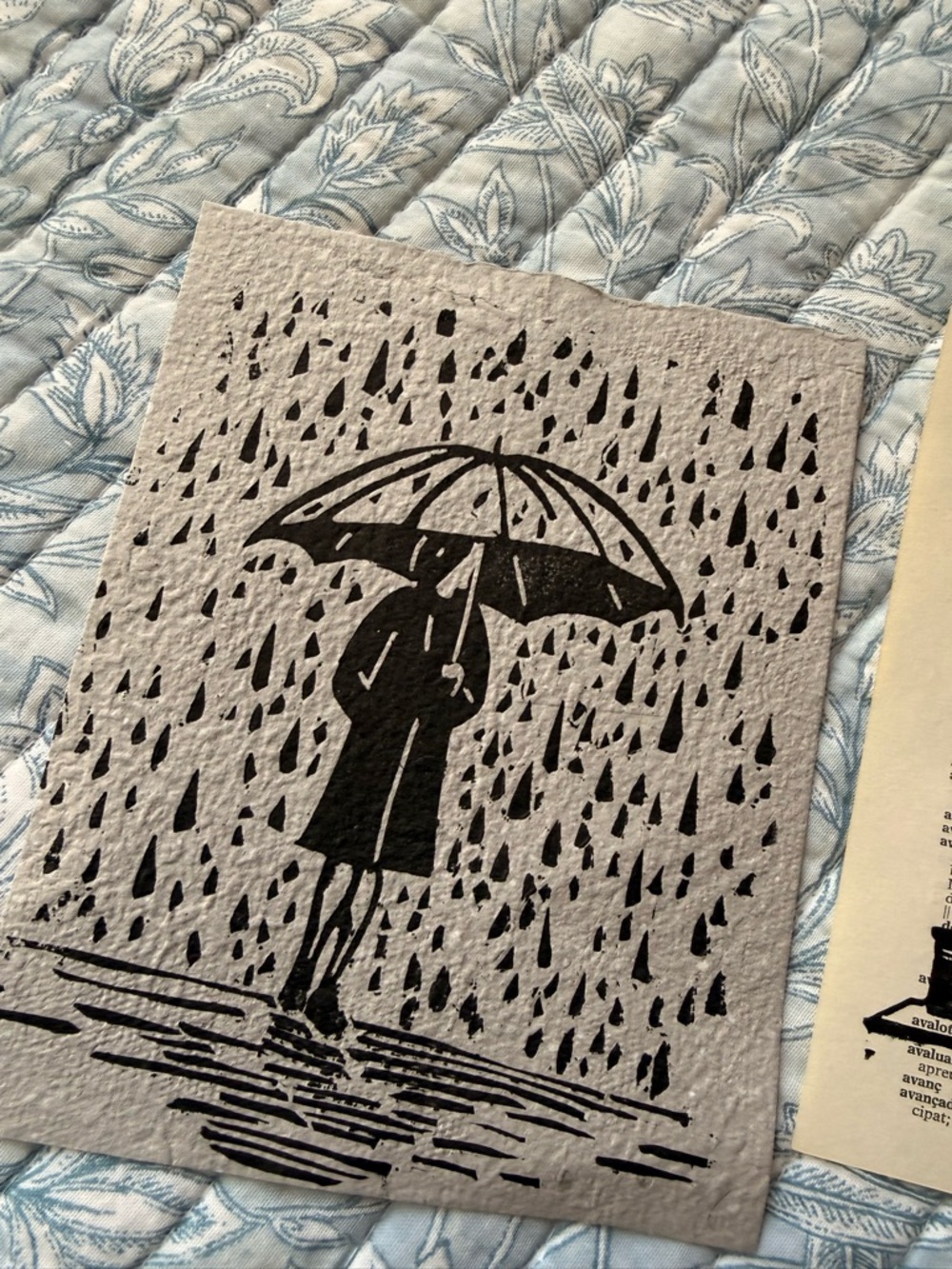 Rainy Day Lithographic print on textured paper